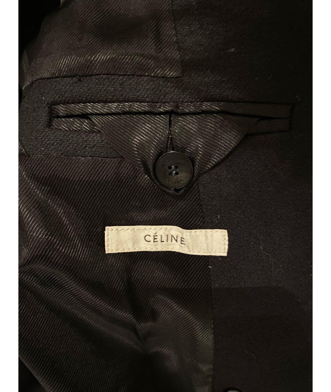 CELINE Темно-синее шерстяное пальто, фото 3