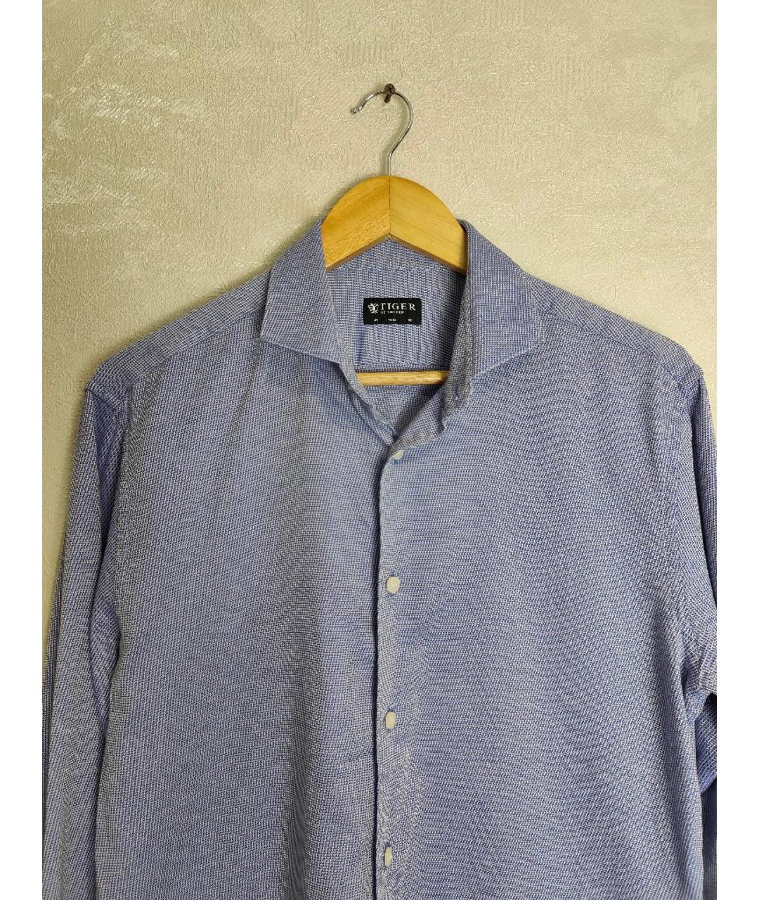 TIGER OF SWEDEN Голубая хлопковая кэжуал рубашка, фото 3
