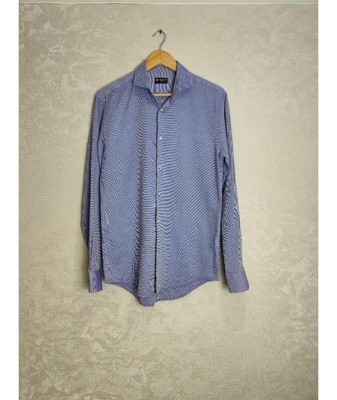 TIGER OF SWEDEN Голубая хлопковая кэжуал рубашка, фото 2