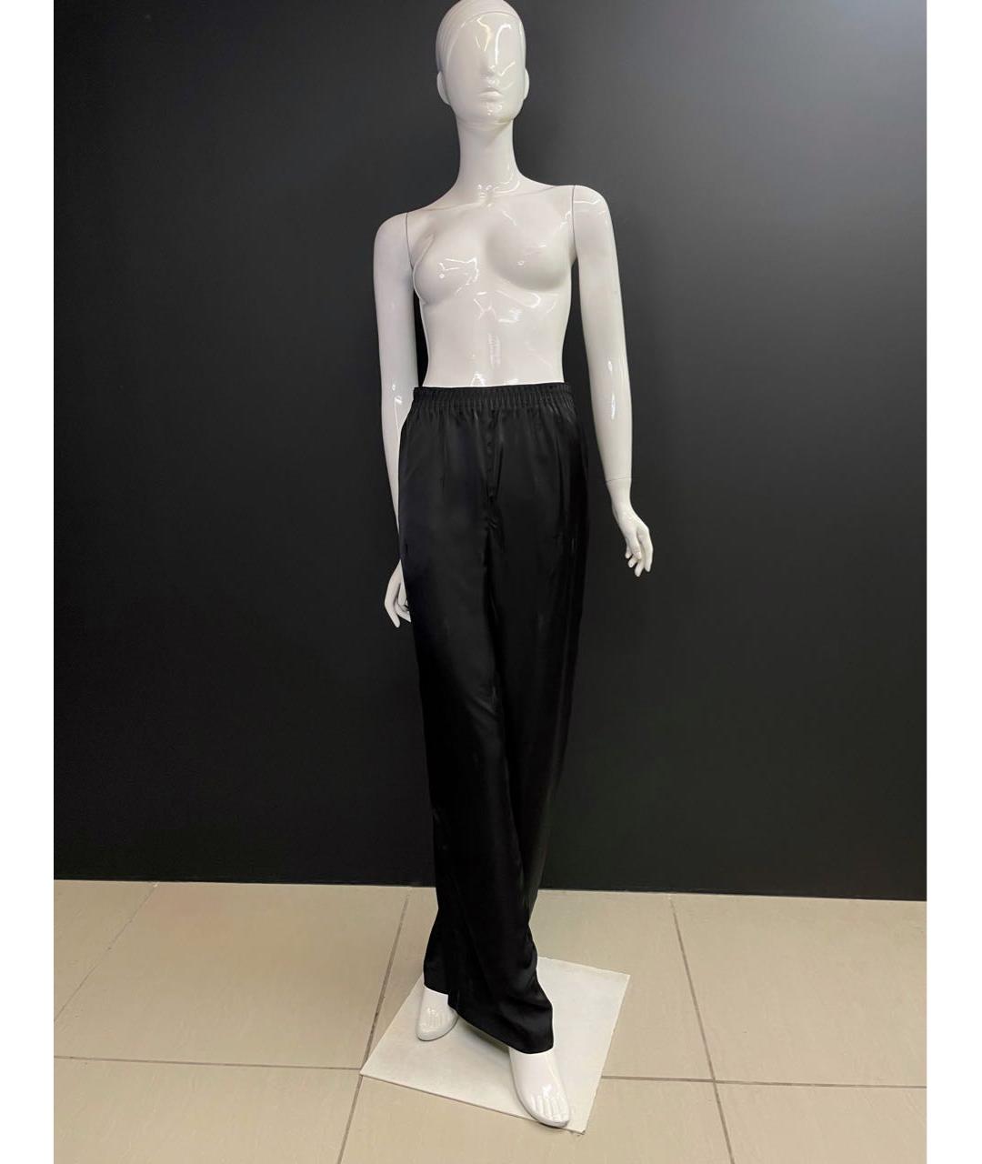 ALEXANDER WANG Черные шелковые прямые брюки, фото 3