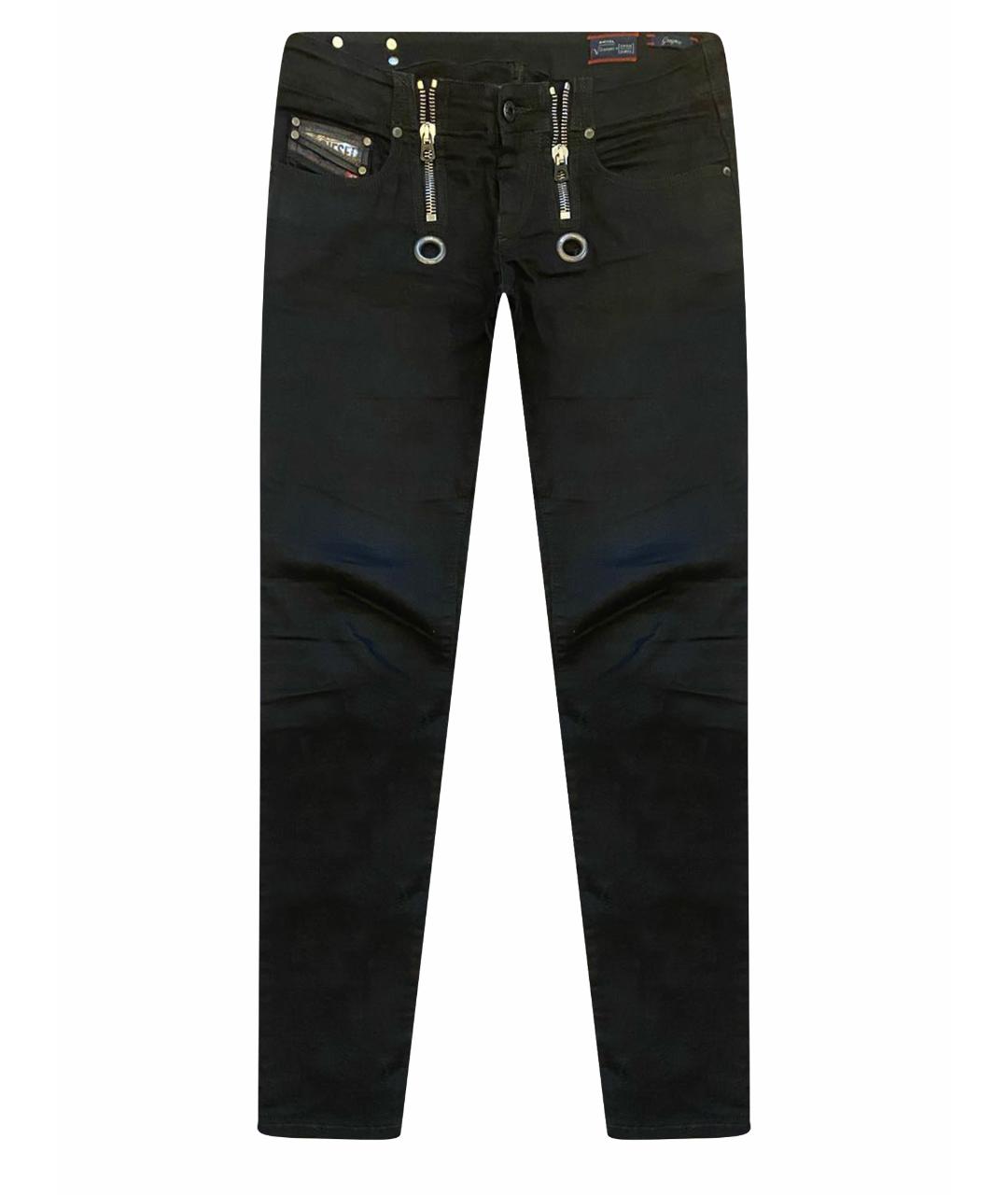 DIESEL Черные хлопко-эластановые джинсы слим, фото 1