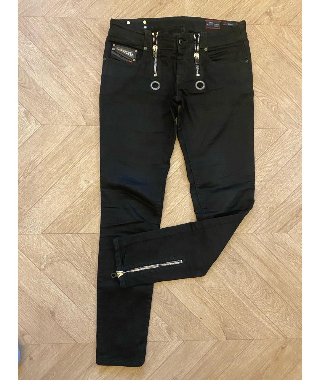 DIESEL Черные хлопко-эластановые джинсы слим, фото 7