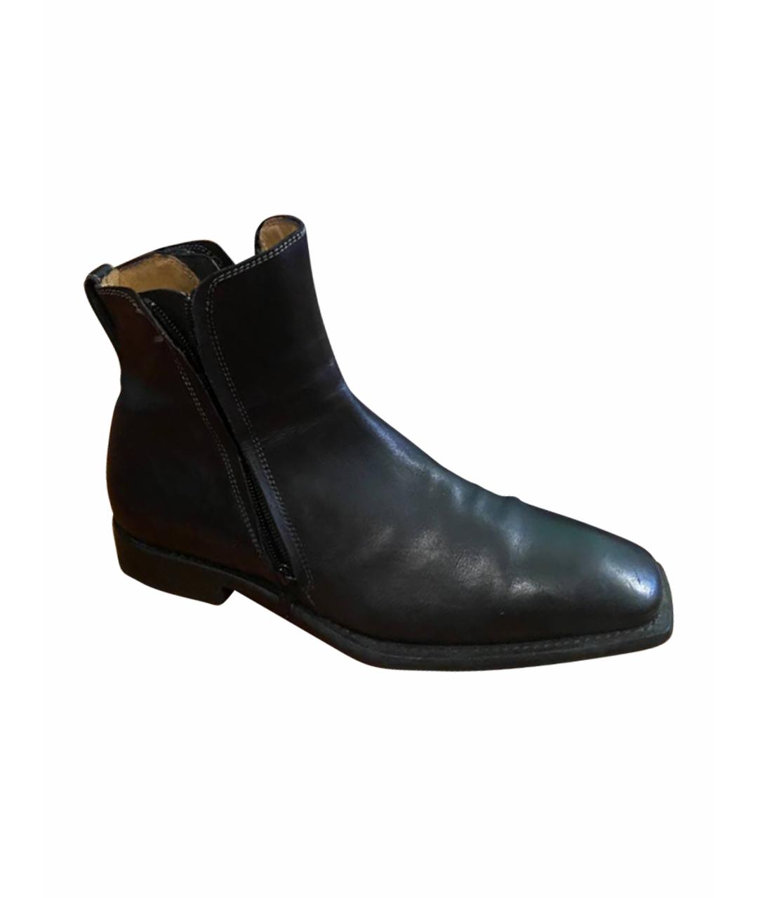 STEFANO RICCI Черные кожаные высокие ботинки, фото 1