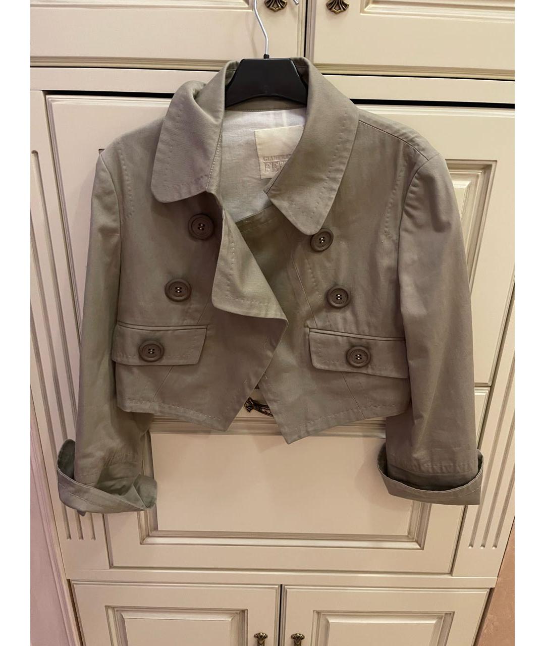 GIANFRANCO FERRE Бежевый хлопковый жакет/пиджак, фото 7