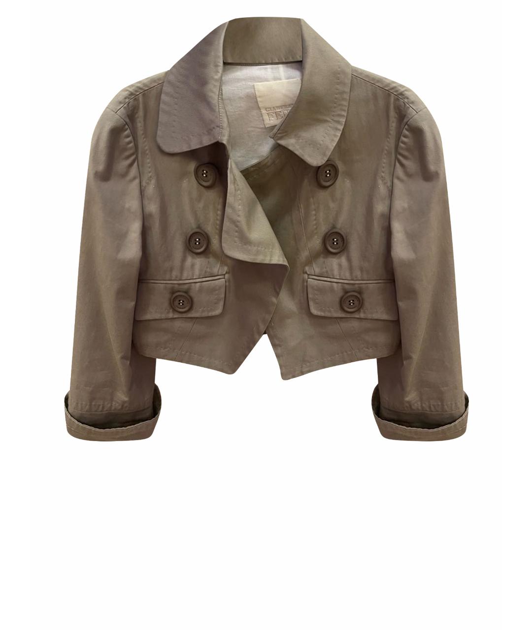 GIANFRANCO FERRE Бежевый хлопковый жакет/пиджак, фото 1