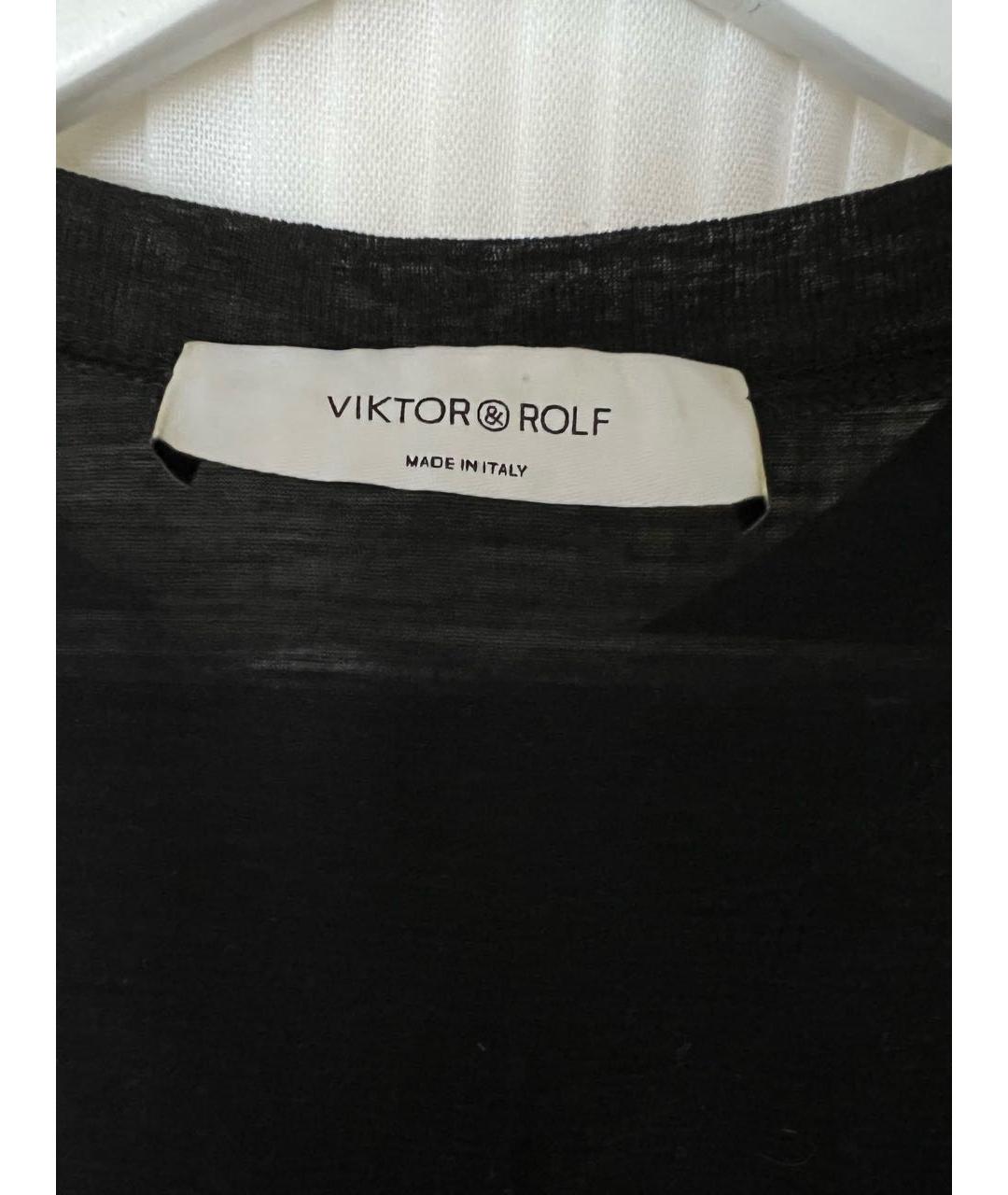 VICTOR AND ROLF Черная шерстяная футболка, фото 5