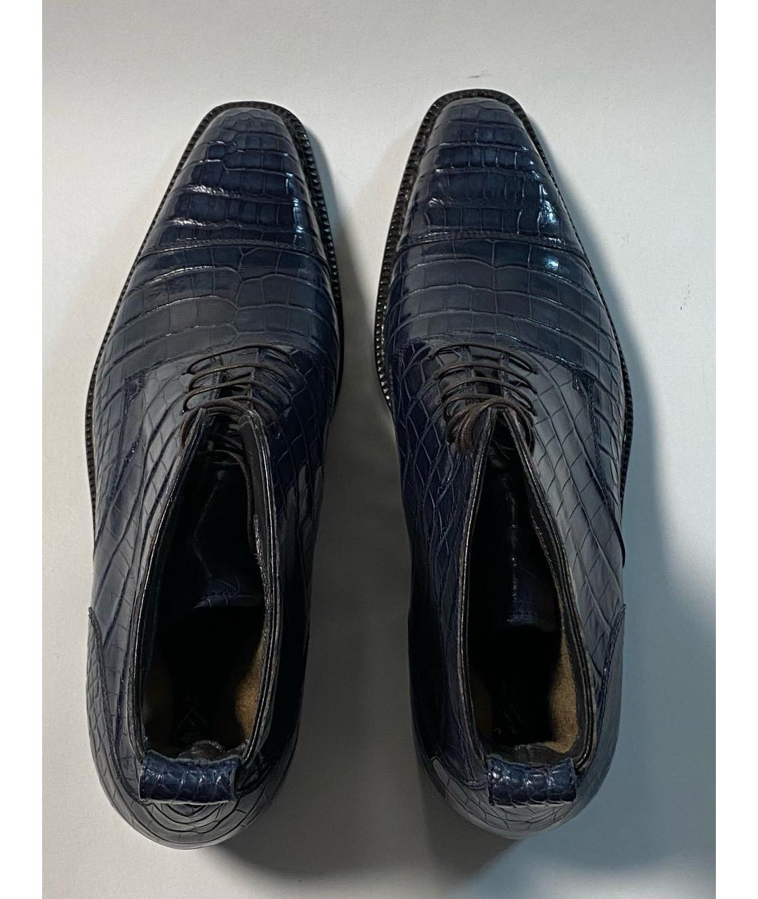 SUTOR MANTELLASSI Синие высокие ботинки из экзотической кожи, фото 3