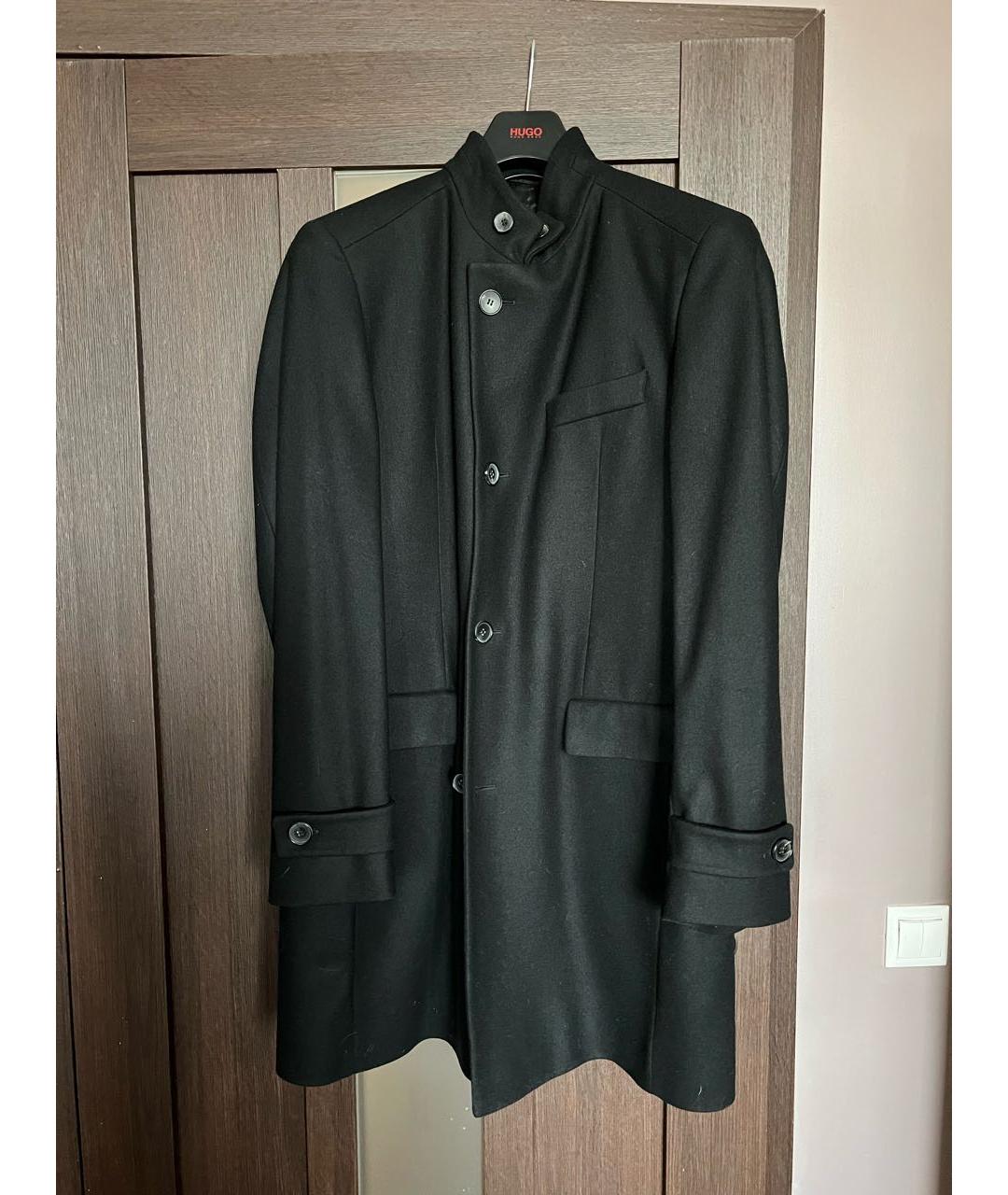 HUGO BOSS Черное шерстяное пальто, фото 6