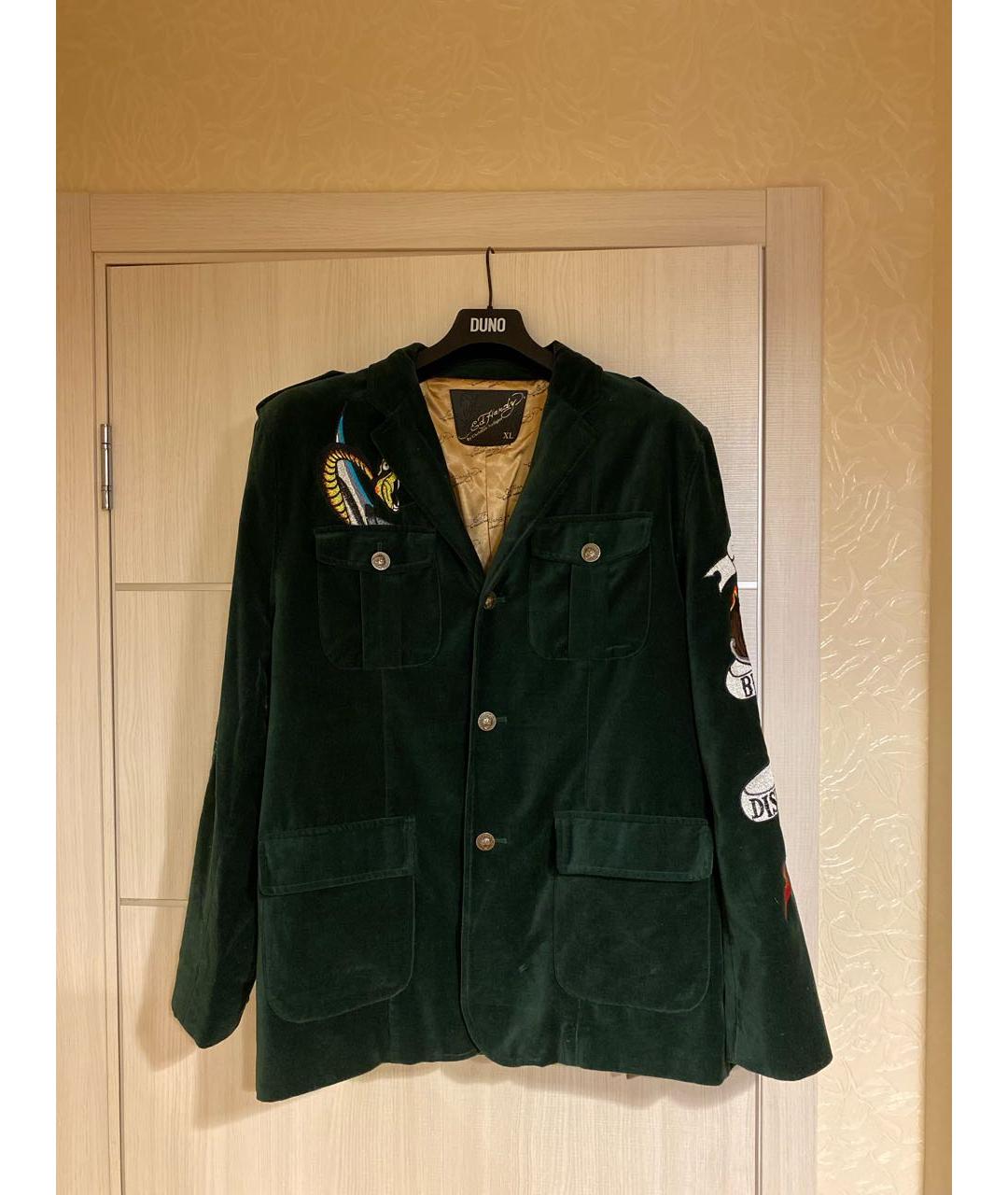 ED HARDY Зеленый бархатный пиджак, фото 9