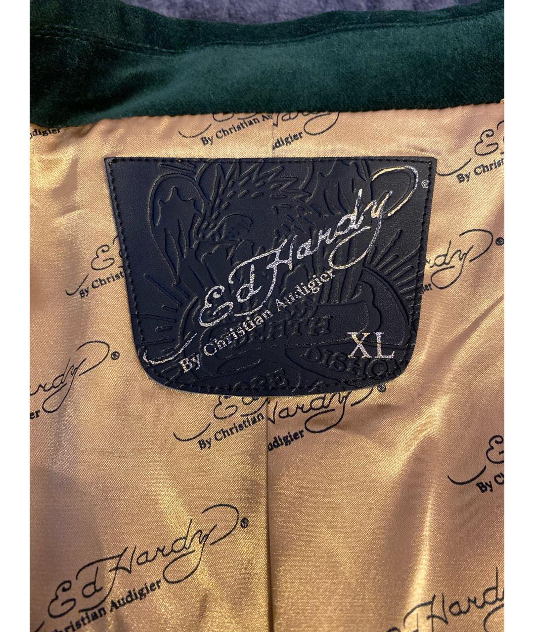 ED HARDY Зеленый бархатный пиджак, фото 6