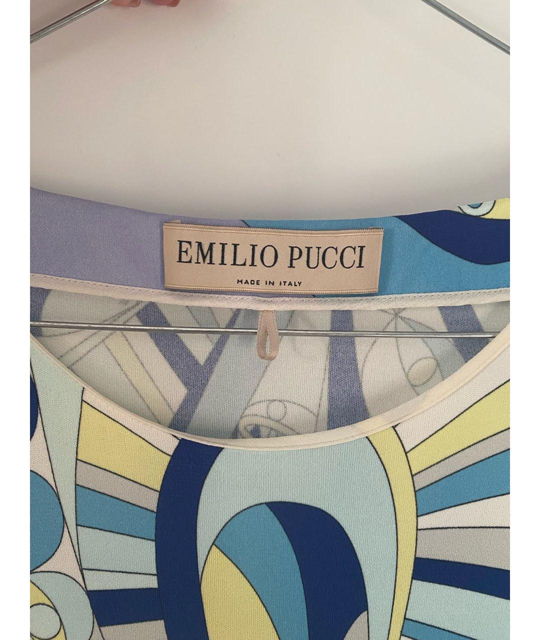 EMILIO PUCCI Голубое вискозное вечернее платье, фото 3