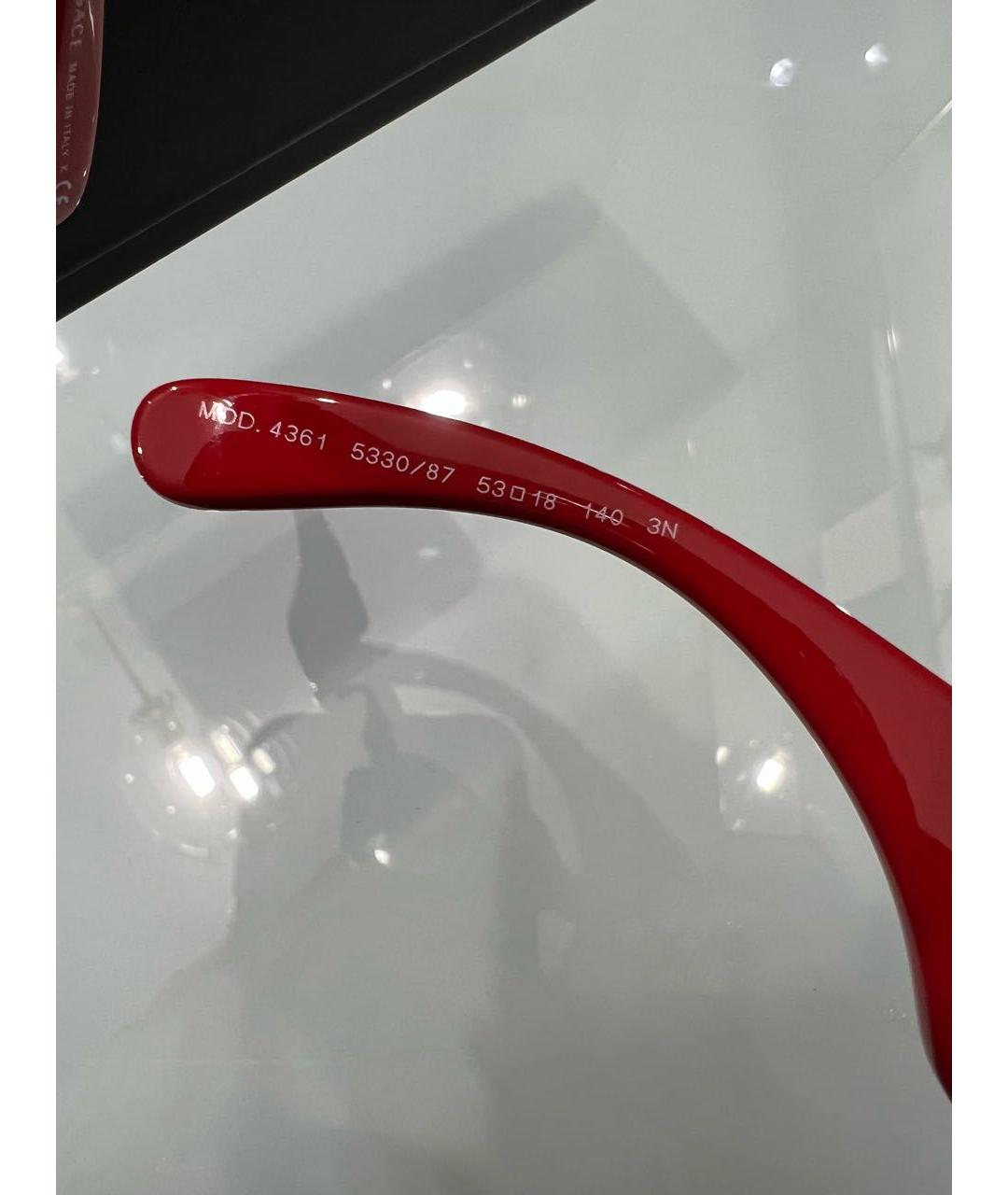 VERSACE Красные пластиковые солнцезащитные очки, фото 7