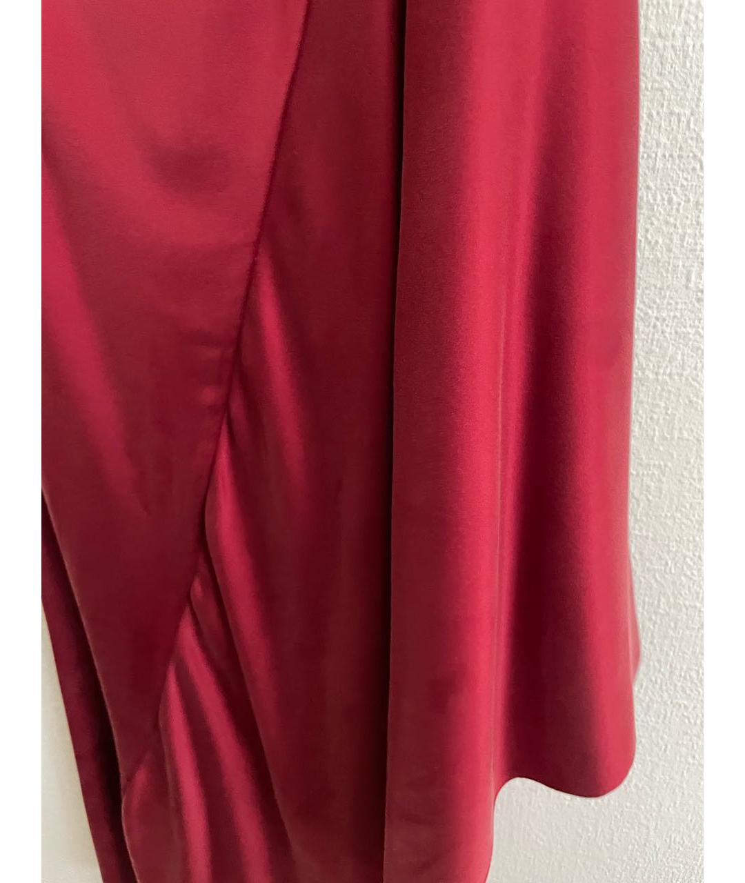 RUBAN Красная шелковая юбка миди, фото 3