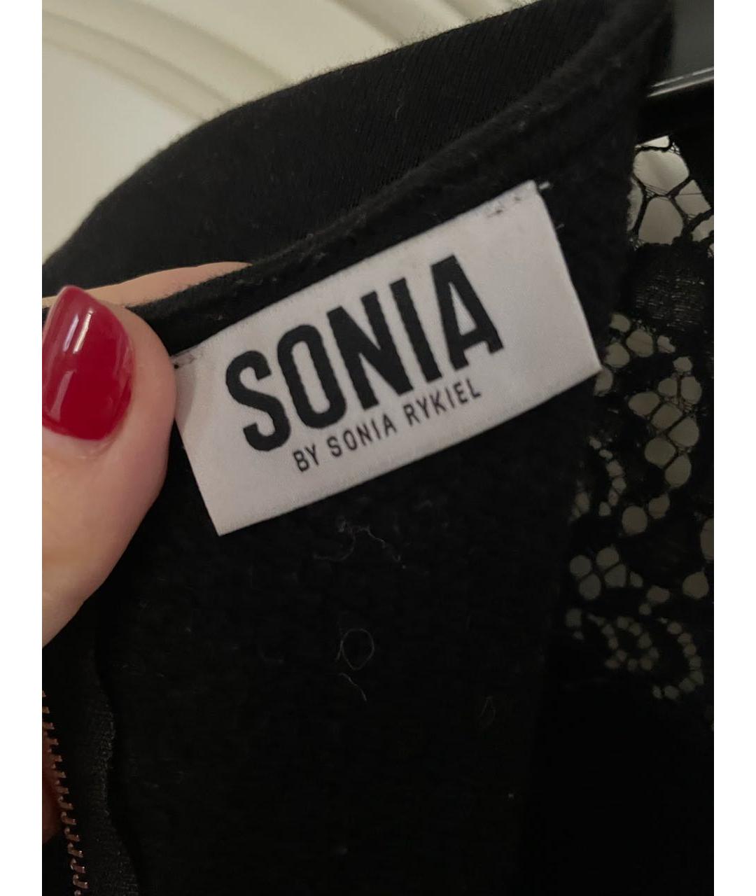 SONIA BY SONIA RYKIEL Черное хлопковое повседневное платье, фото 4