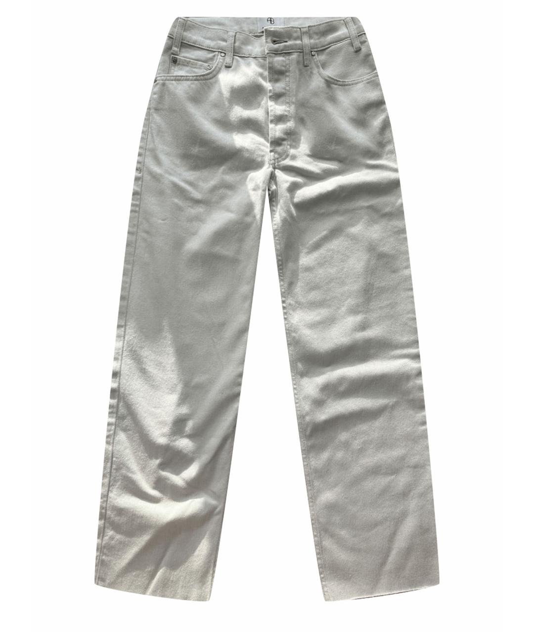 ANINE BING Бежевые хлопковые прямые джинсы, фото 1