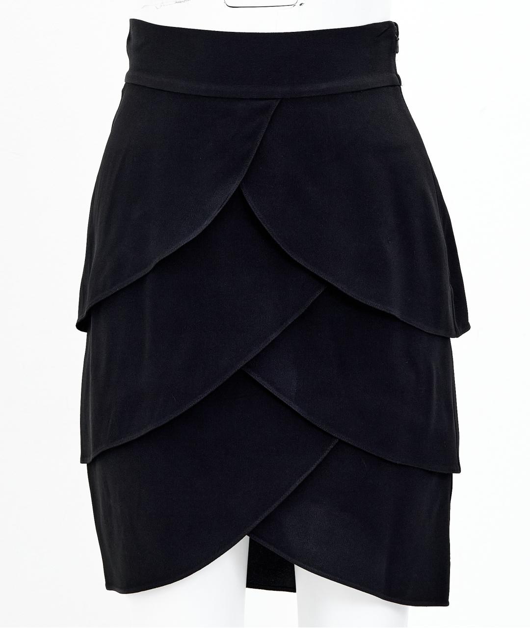 TEMPERLEY LONDON Черная ацетатная юбка мини, фото 6