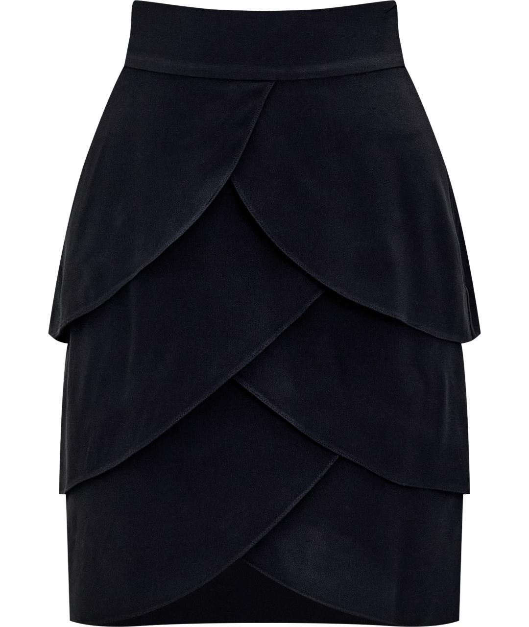 TEMPERLEY LONDON Черная ацетатная юбка мини, фото 1