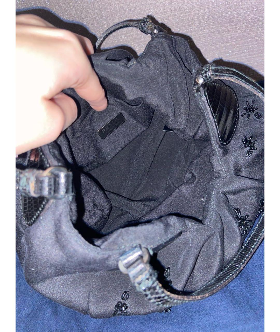 PRADA VINTAGE Черная тканевая сумка с короткими ручками, фото 4