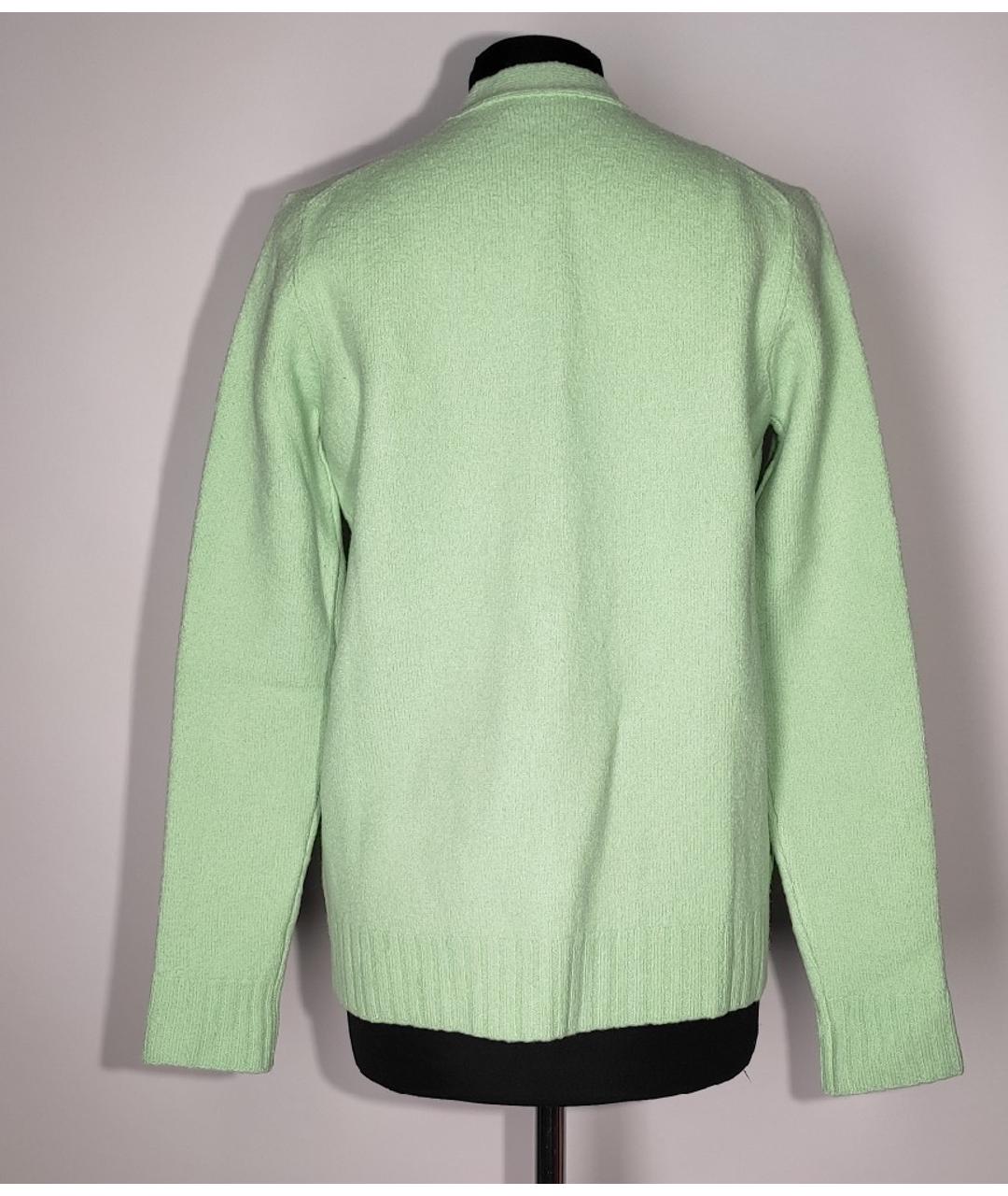 JIL SANDER Салатовый шерстяной кардиган, фото 3