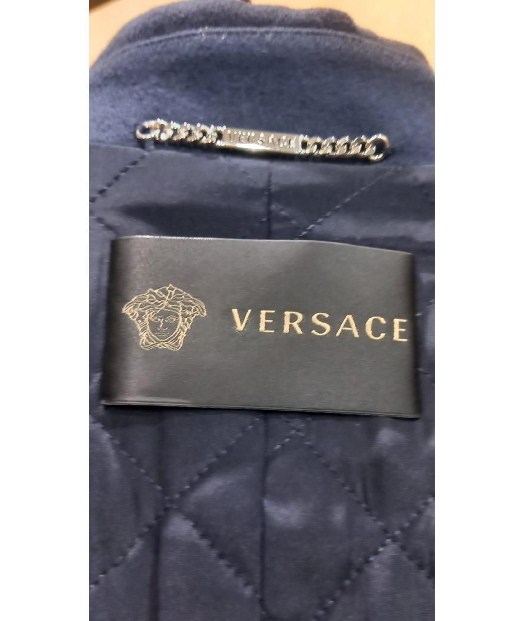 VERSACE Синее шерстяное пальто, фото 8