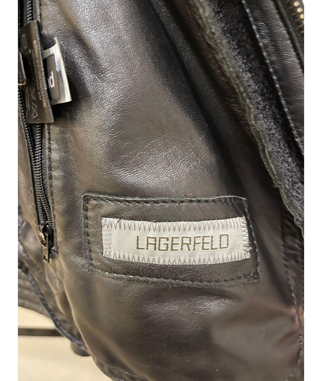 KARL LAGERFELD Черная кожаная куртка, фото 3