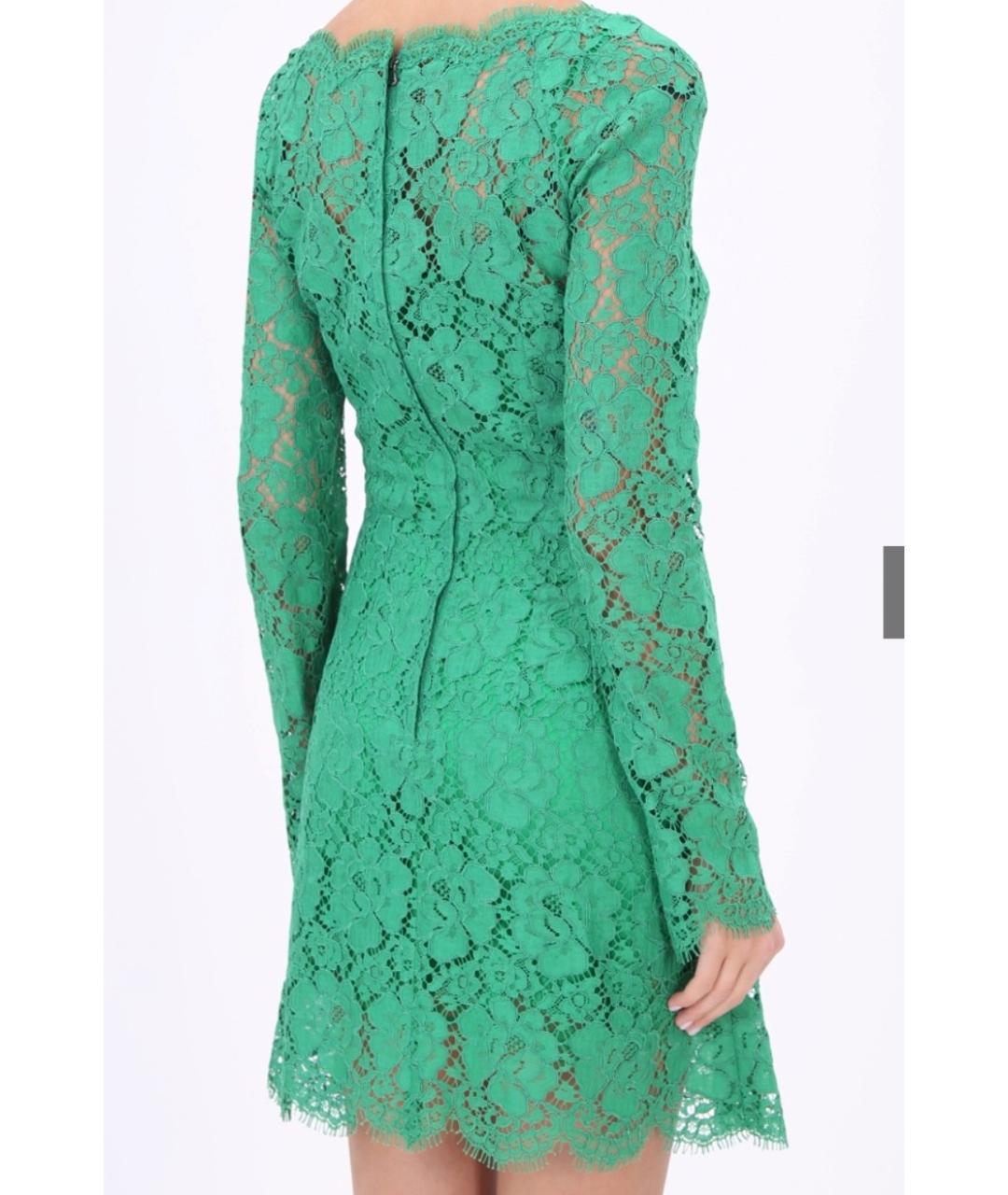 DOLCE&GABBANA Зеленые кружевное коктейльное платье, фото 2