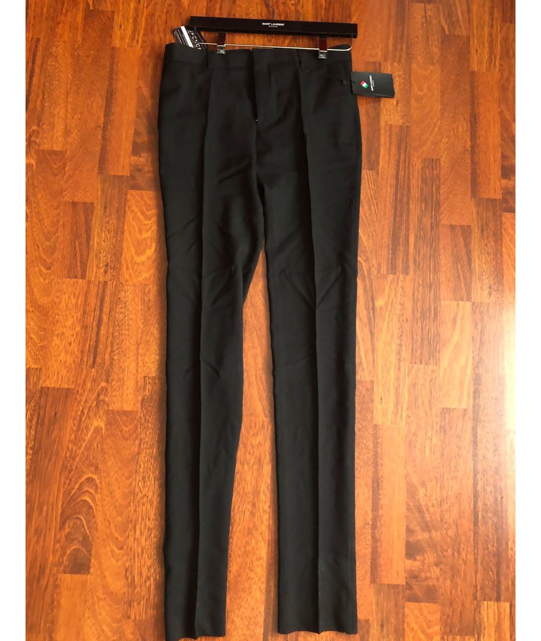 SAINT LAURENT Черные шерстяные брюки узкие, фото 6