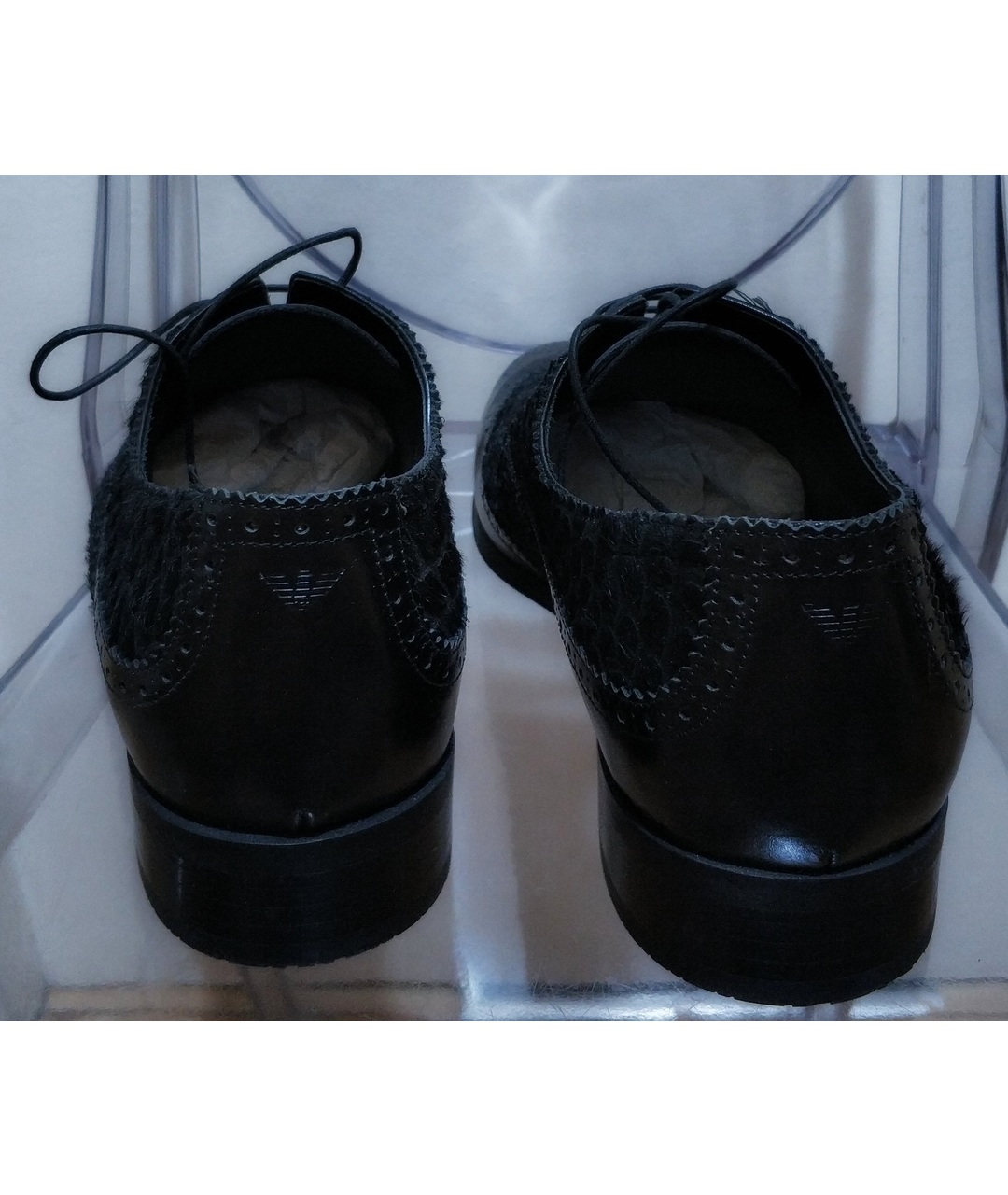 EMPORIO ARMANI Черные туфли из экзотической кожи, фото 4