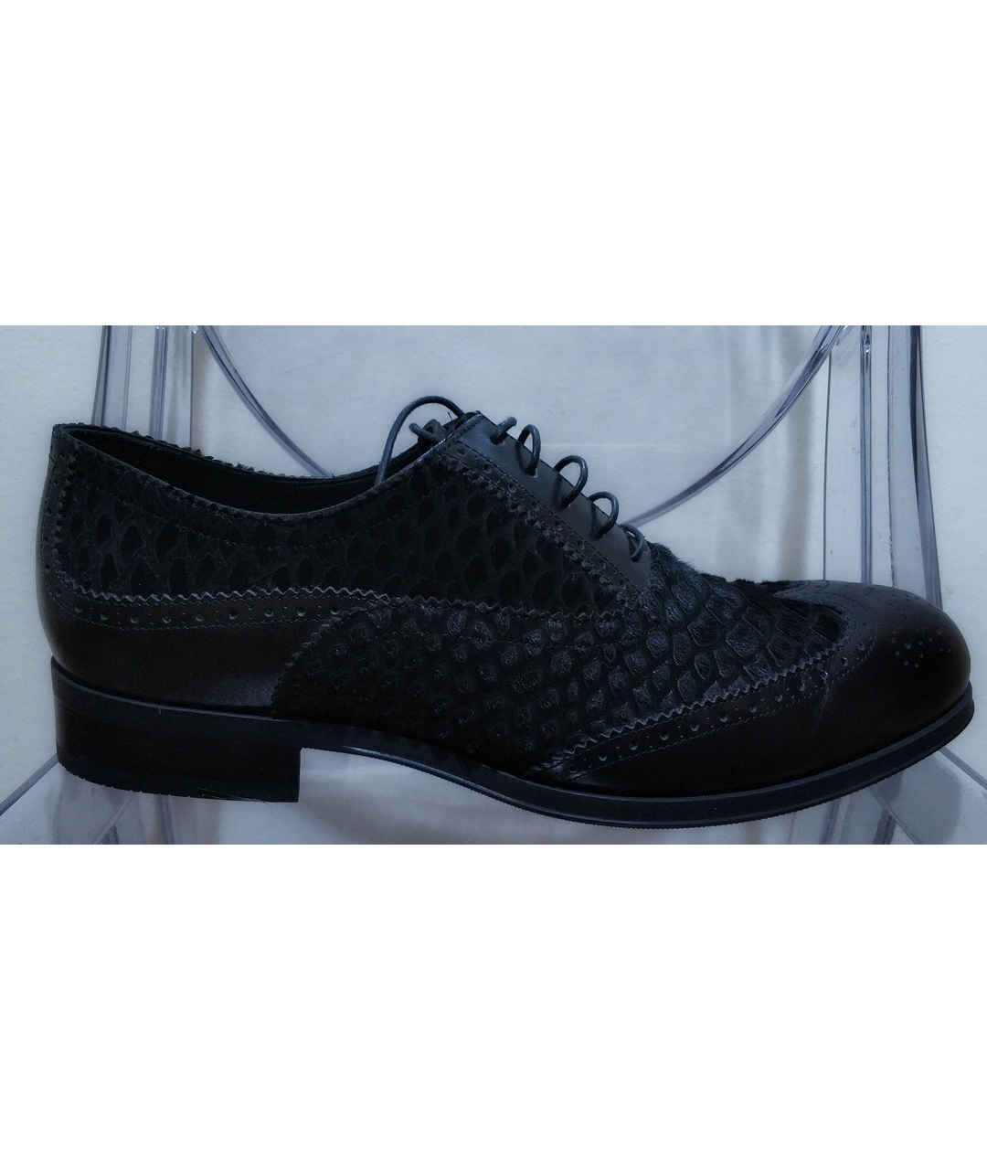 EMPORIO ARMANI Черные туфли из экзотической кожи, фото 7