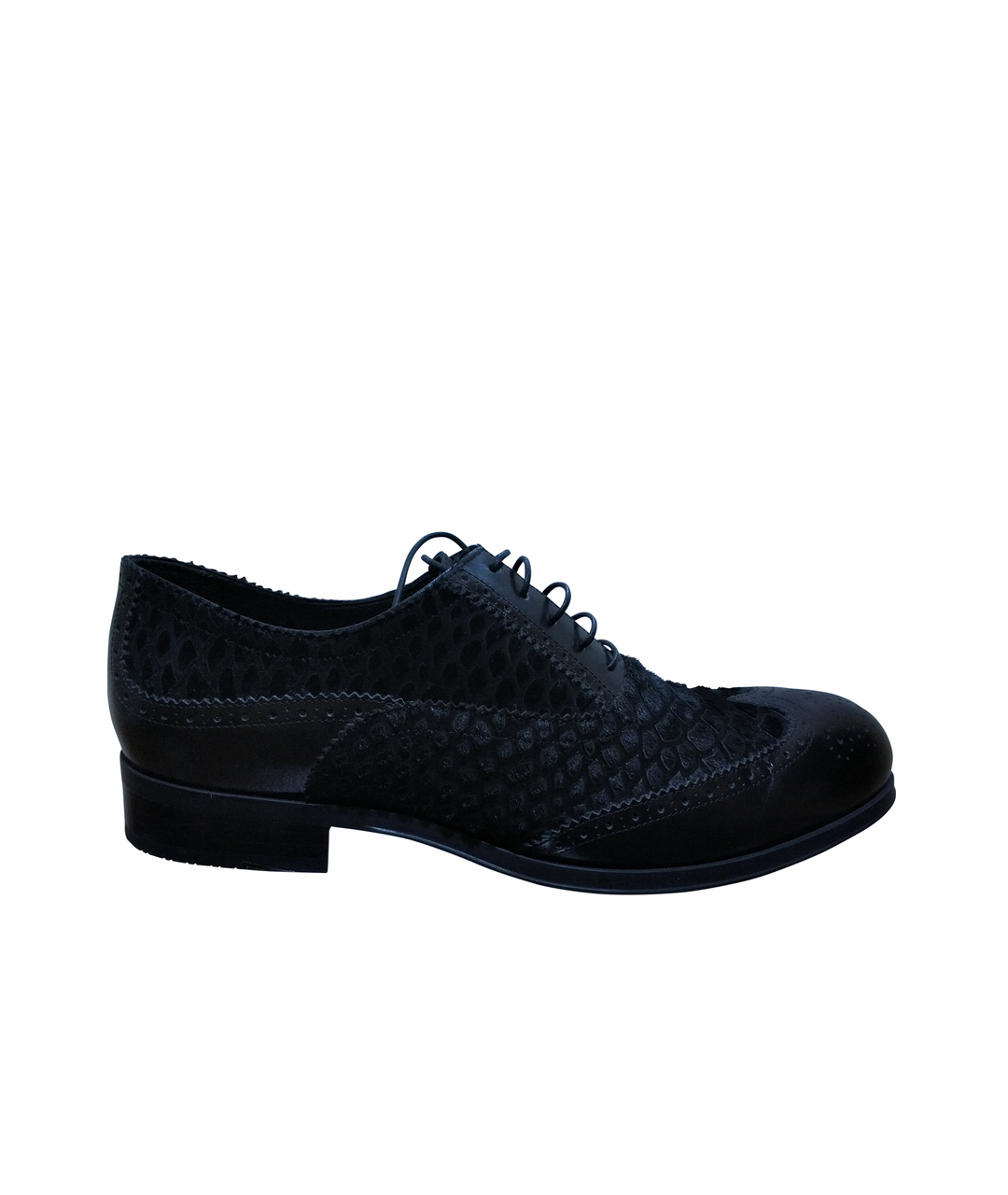 EMPORIO ARMANI Черные туфли из экзотической кожи, фото 1