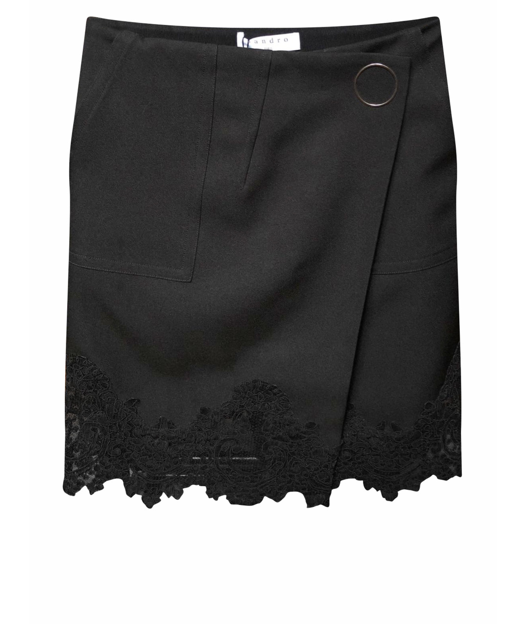 SANDRO Черная полиэстеровая юбка мини, фото 1