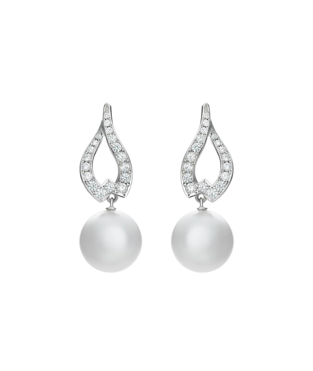 Mikimoto Белые жемчужные серьги, фото 1