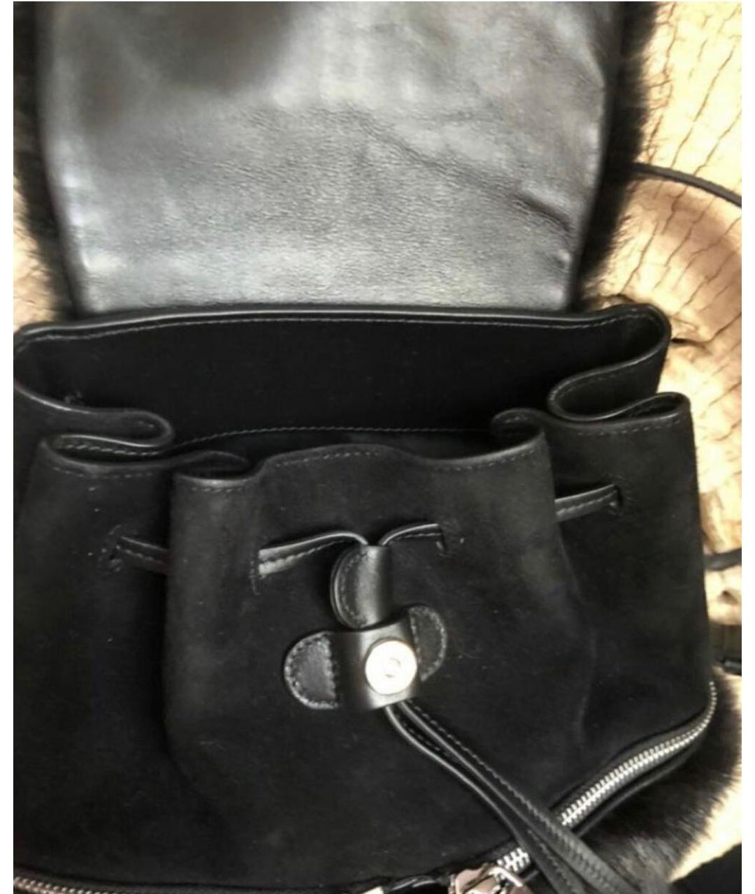 SALVATORE FERRAGAMO Черный замшевый рюкзак, фото 4