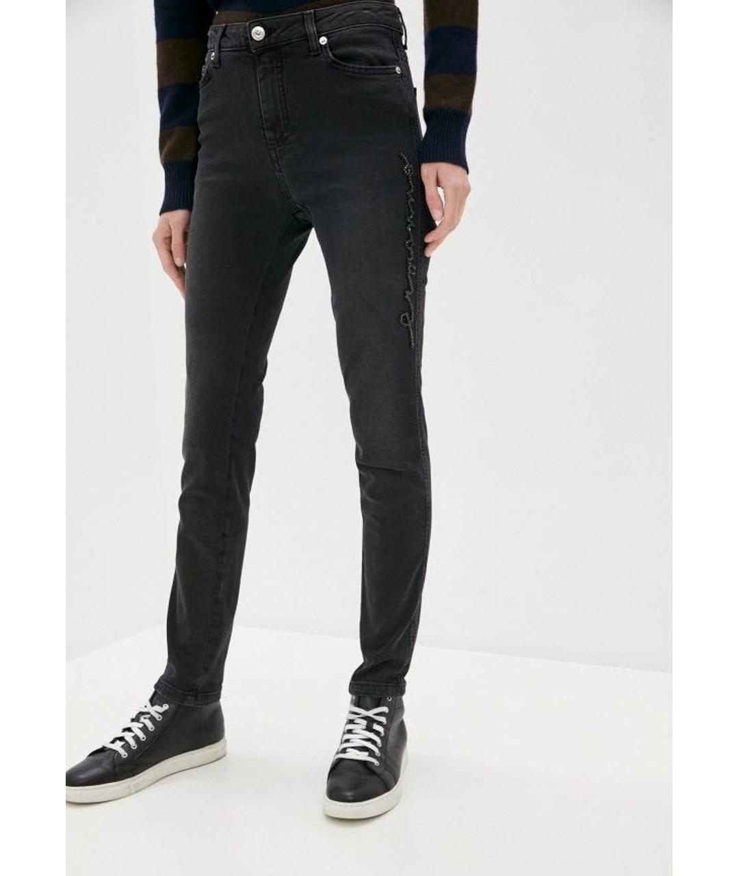 ERMANNO ERMANNO Черные хлопко-эластановые джинсы слим, фото 3