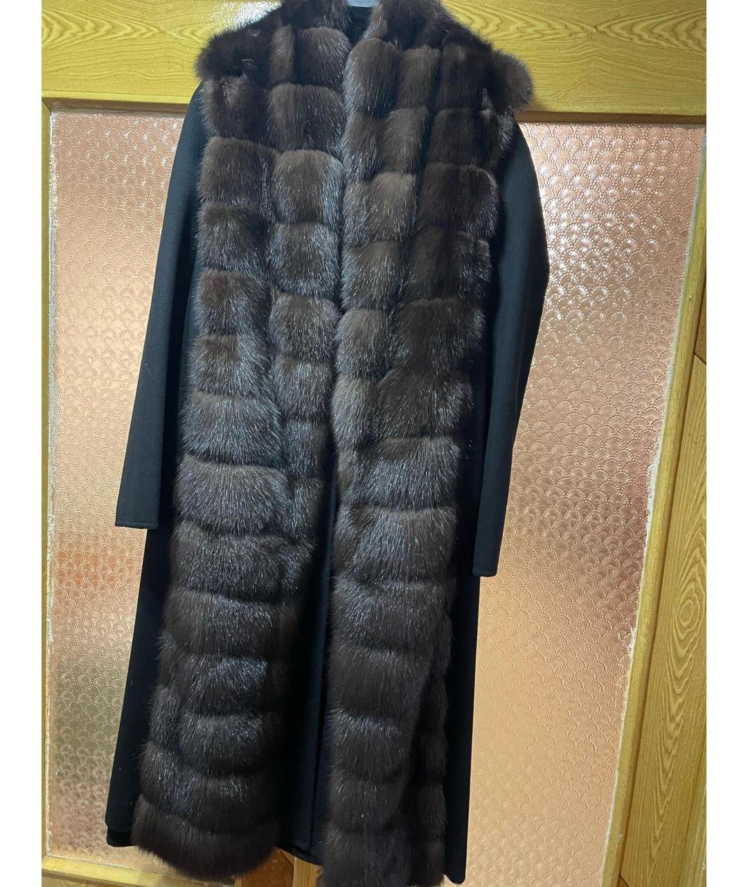 MANZONI 24 Черное меховое пальто, фото 9