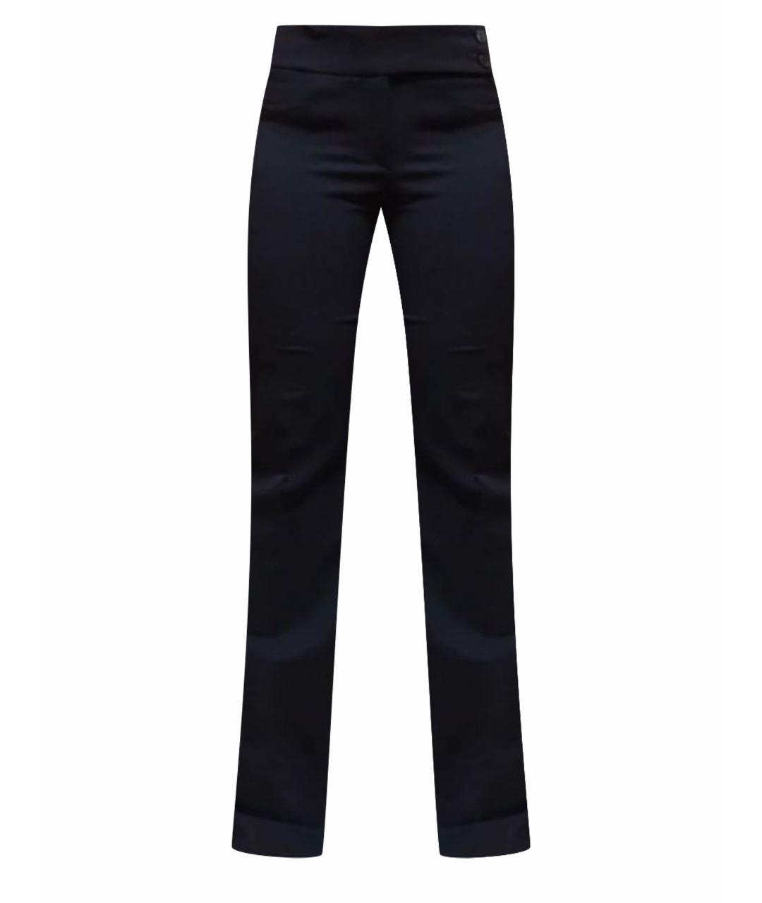 TOD'S Темно-синие шерстяные прямые брюки, фото 1