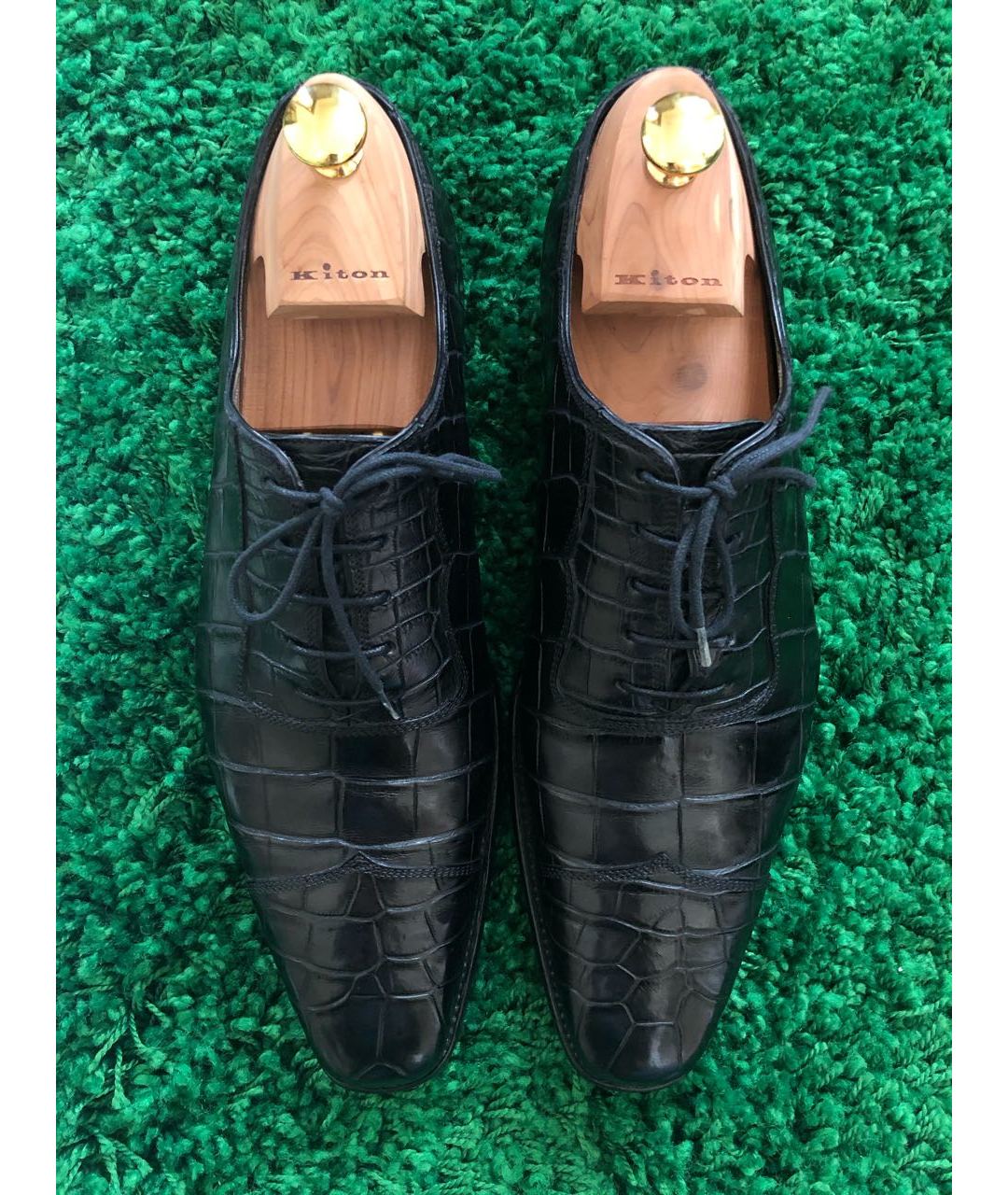 KITON Черные туфли из экзотической кожи, фото 2
