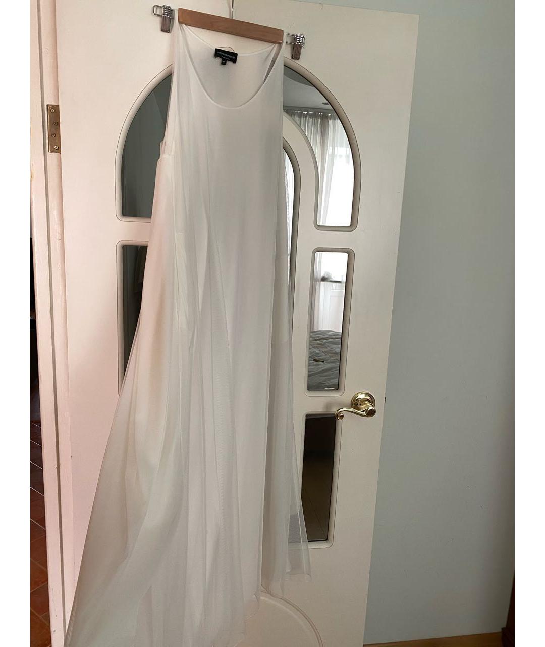 EMPORIO ARMANI Белое полиэстеровое повседневное платье, фото 4