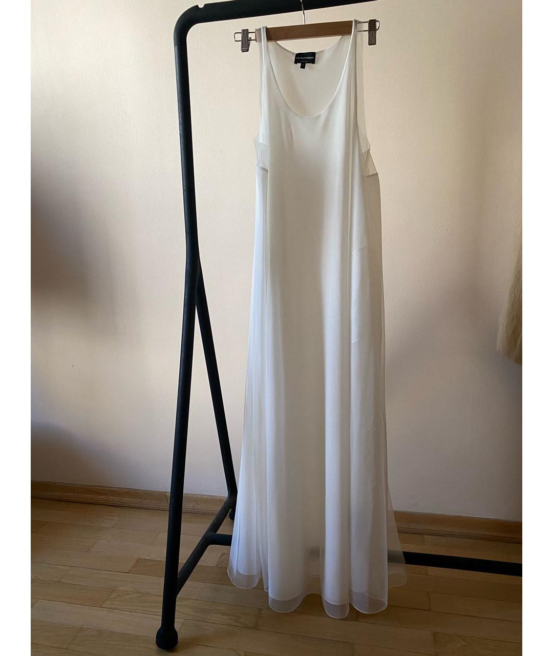 EMPORIO ARMANI Белое полиэстеровое повседневное платье, фото 9