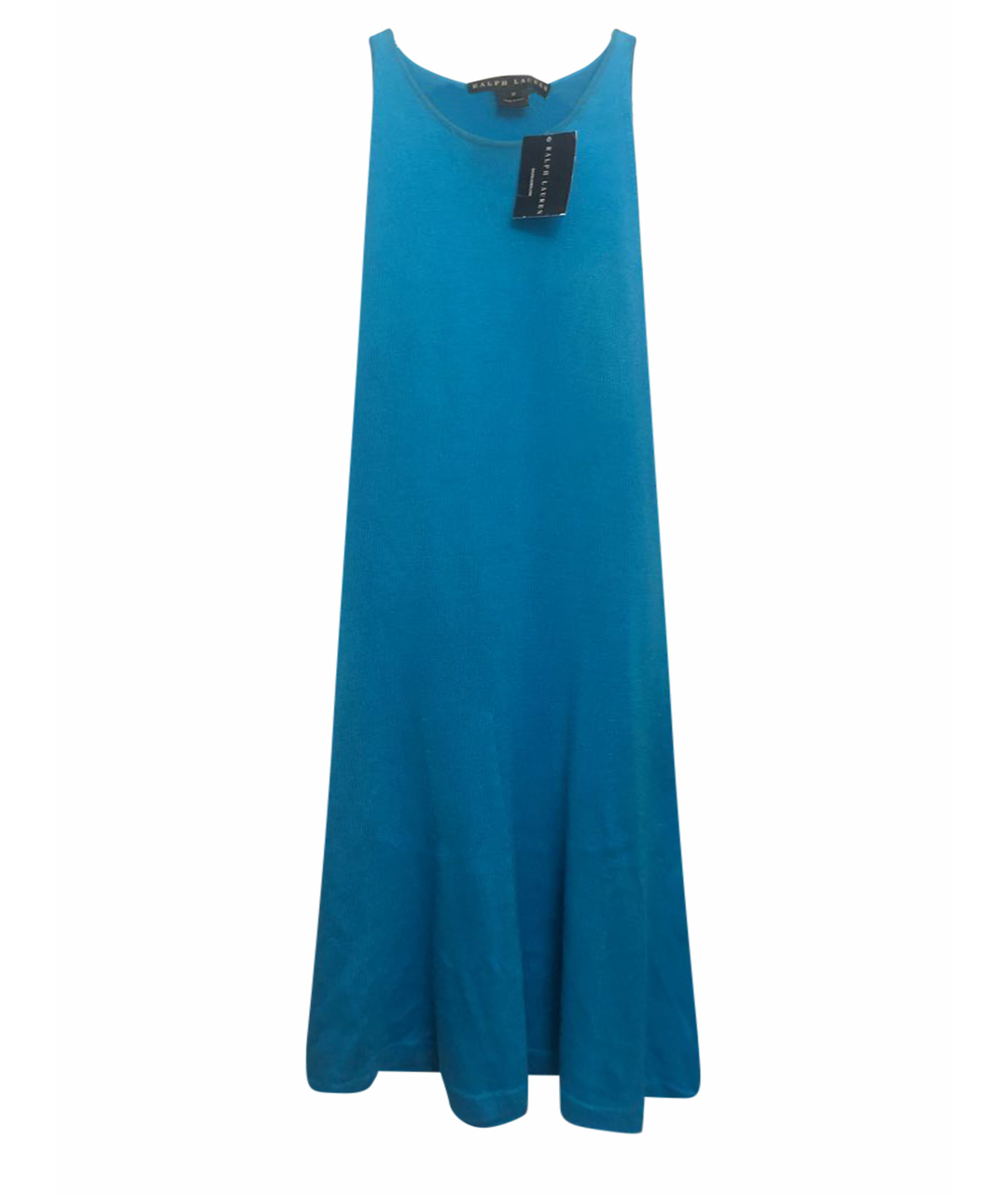 RALPH LAUREN Голубое шелковое коктейльное платье, фото 1