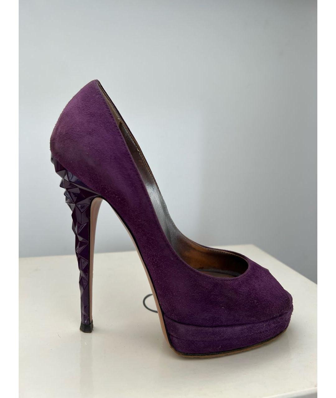 CASADEI Фиолетовые замшевые туфли, фото 5