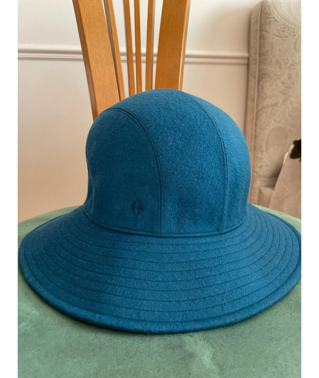 HERMES Синяя кашемировая шляпа, фото 6