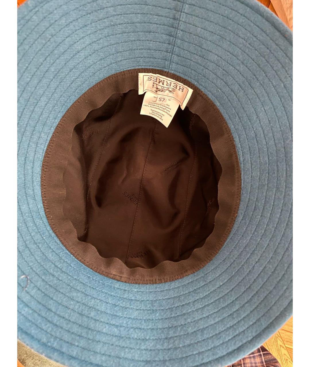 HERMES PRE-OWNED Синяя кашемировая шляпа, фото 5