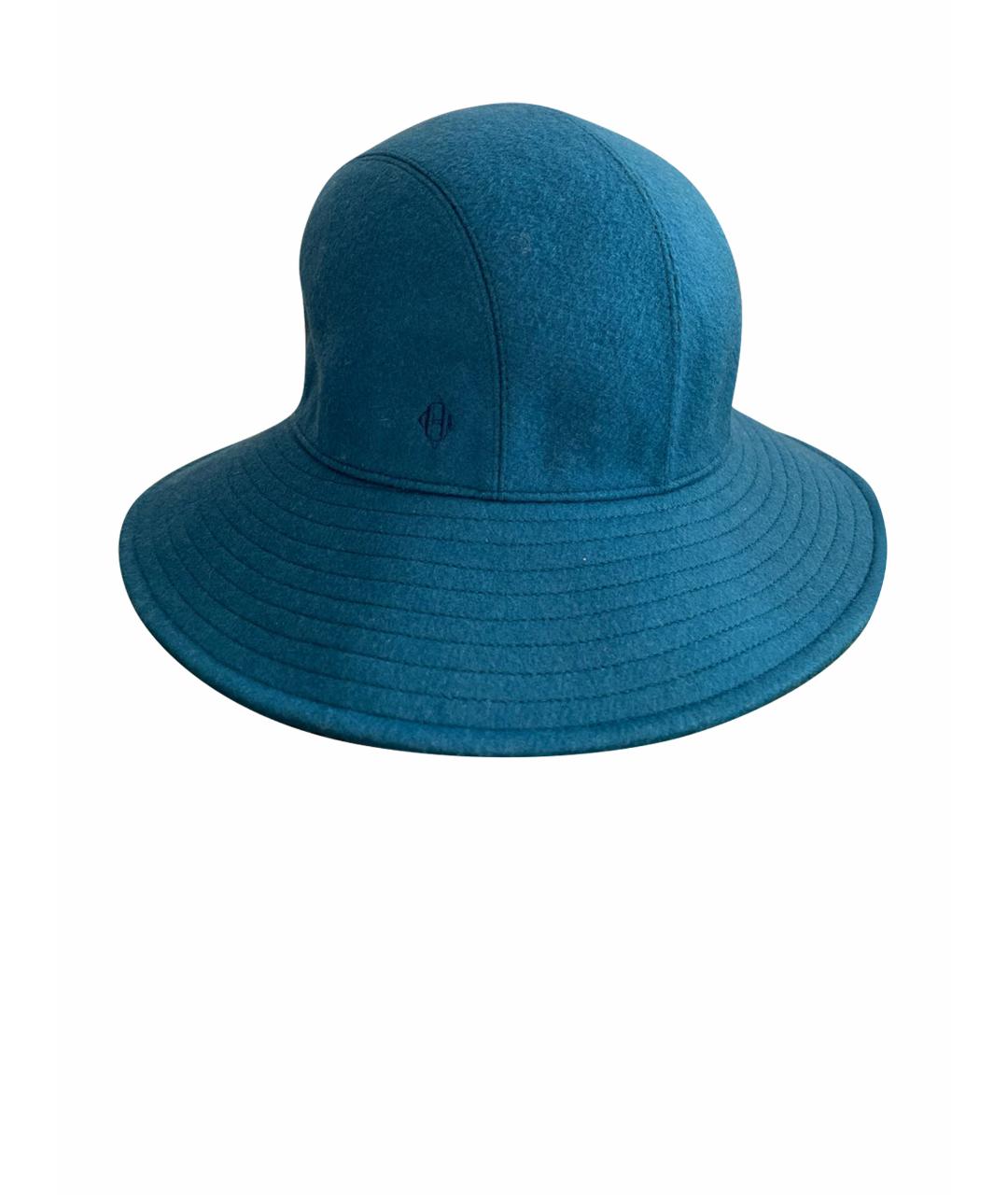 HERMES Синяя кашемировая шляпа, фото 1