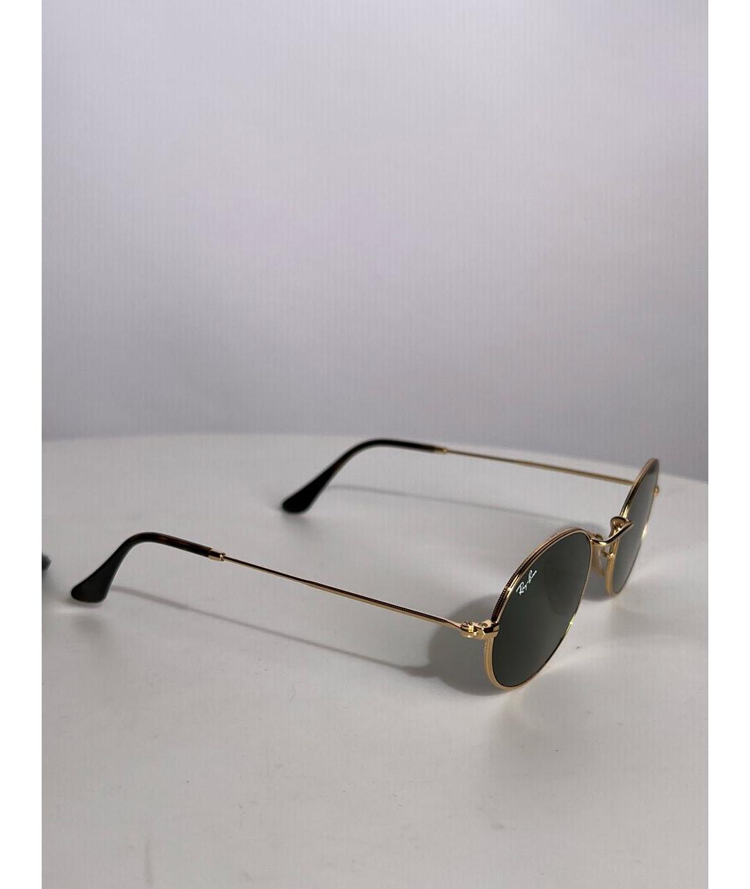 RAY BAN Золотые солнцезащитные очки, фото 3