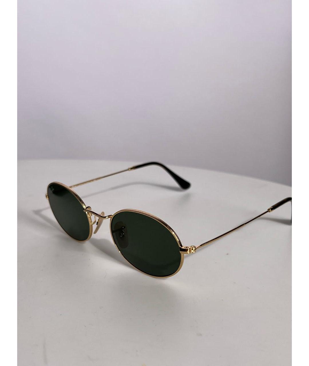 RAY BAN Золотые солнцезащитные очки, фото 2