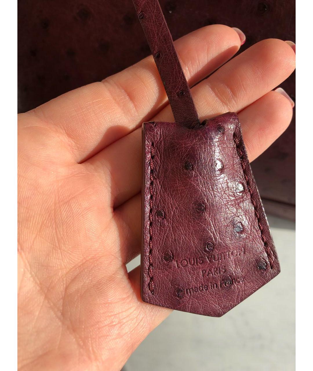 LOUIS VUITTON PRE-OWNED Бордовая сумка с короткими ручками из экзотической кожи, фото 7