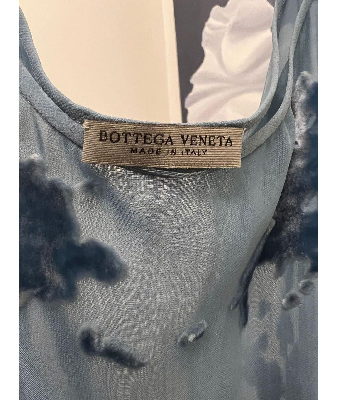 BOTTEGA VENETA Голубое бархатное вечернее платье, фото 3