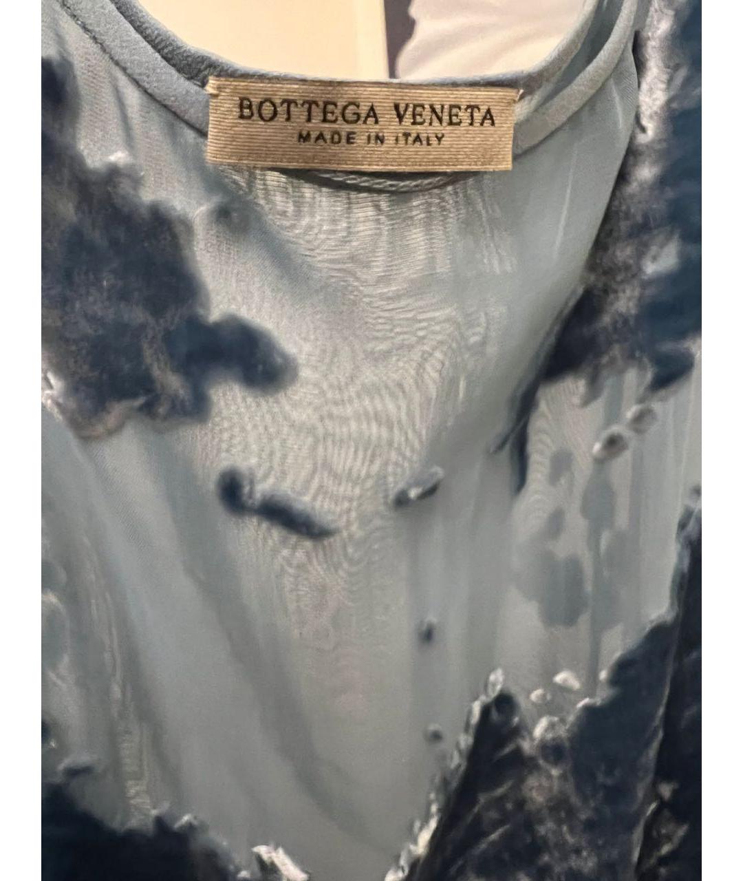 BOTTEGA VENETA Голубое бархатное вечернее платье, фото 4