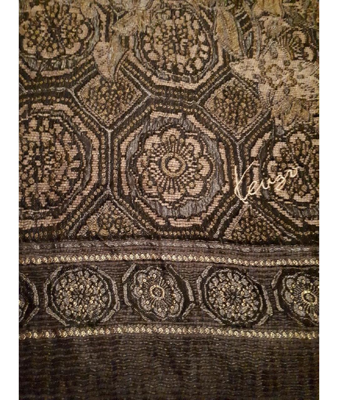 KENZO Серый шелковый платок, фото 2